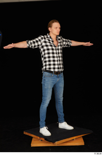  Stanley Johnson casual dressed jeans shirt sneakers standing t poses whole body 0008.jpg